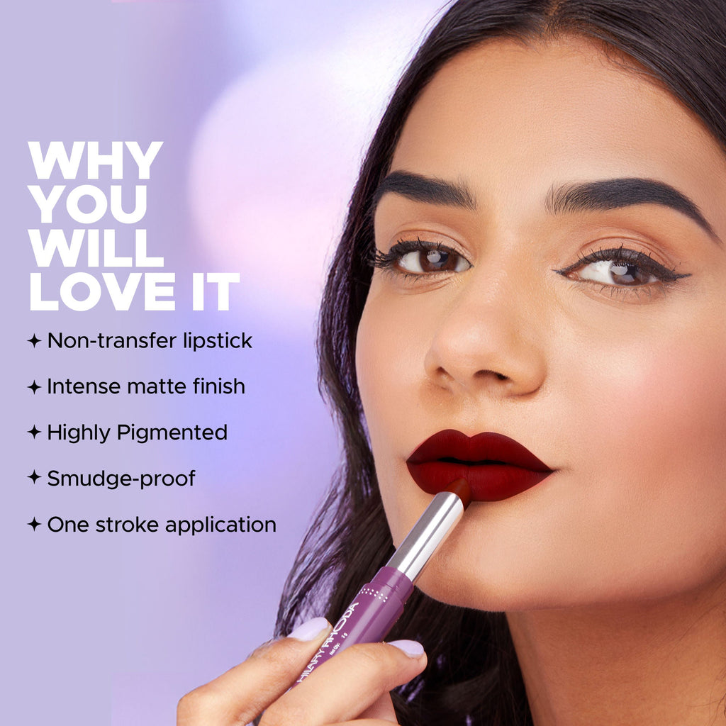 Hilary Rhoda Pro Matte Non-Transfer Waterproof Lipstick - Maroon 19