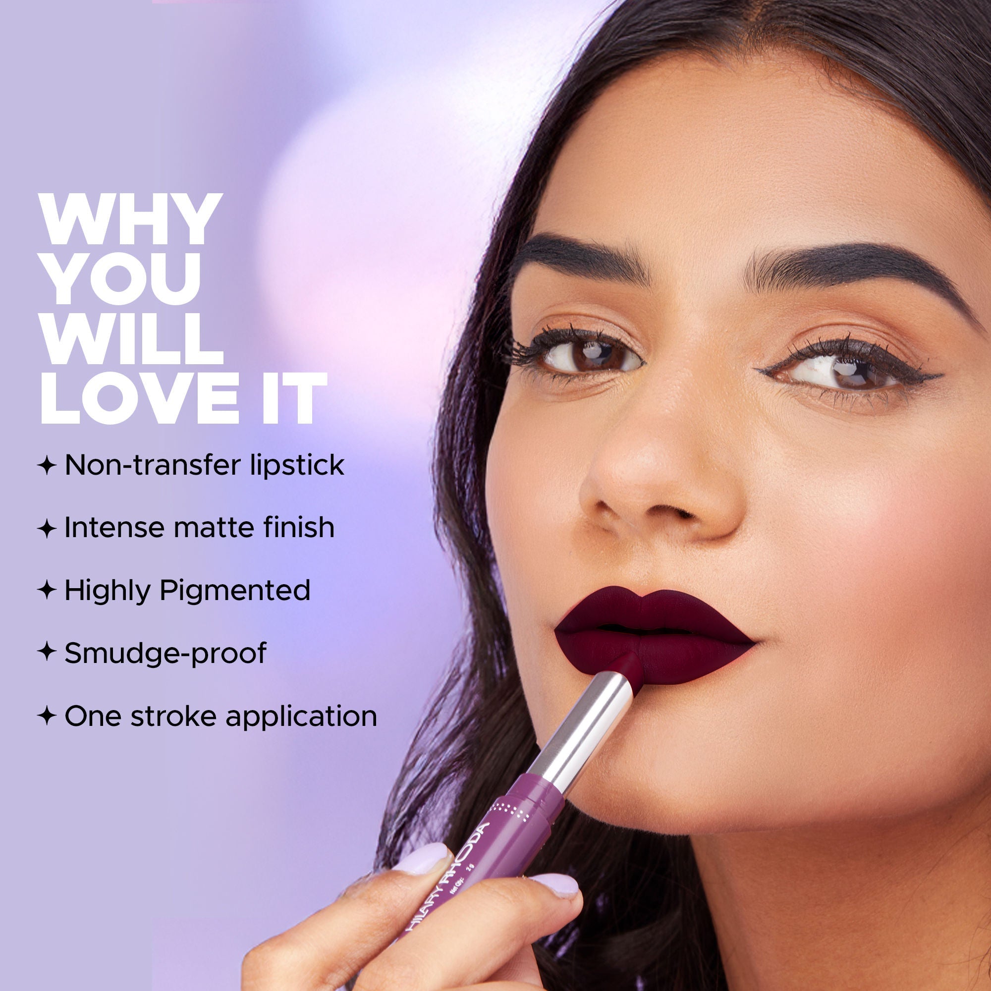Hilary Rhoda Pro Matte Non-Transfer Waterproof Lipstick - Berry Bean 23