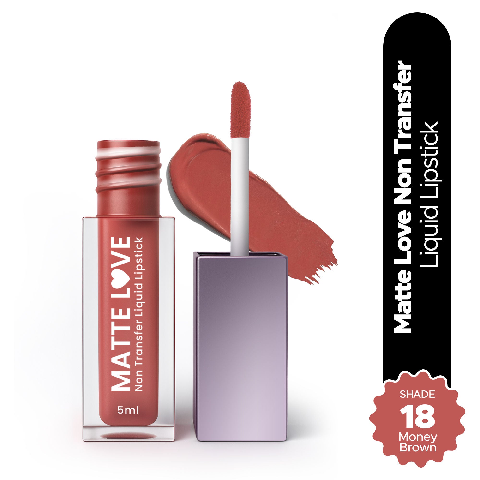 Hilary Rhoda Matte Love Non Transfer Liquid Lipstick - Money Brown 18