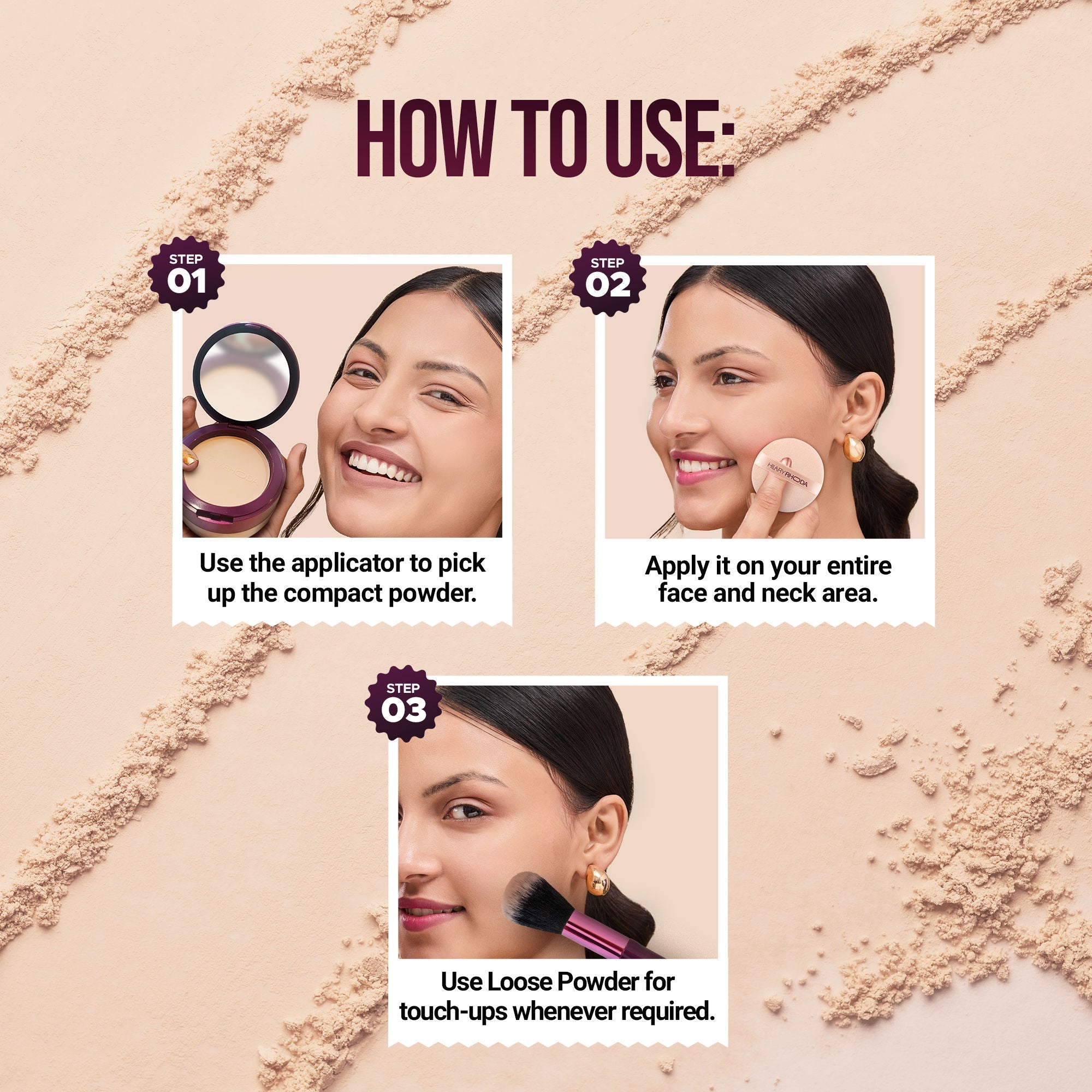 Hilary Rhoda The Setting Duo Matte Compact Powder - Beige 03