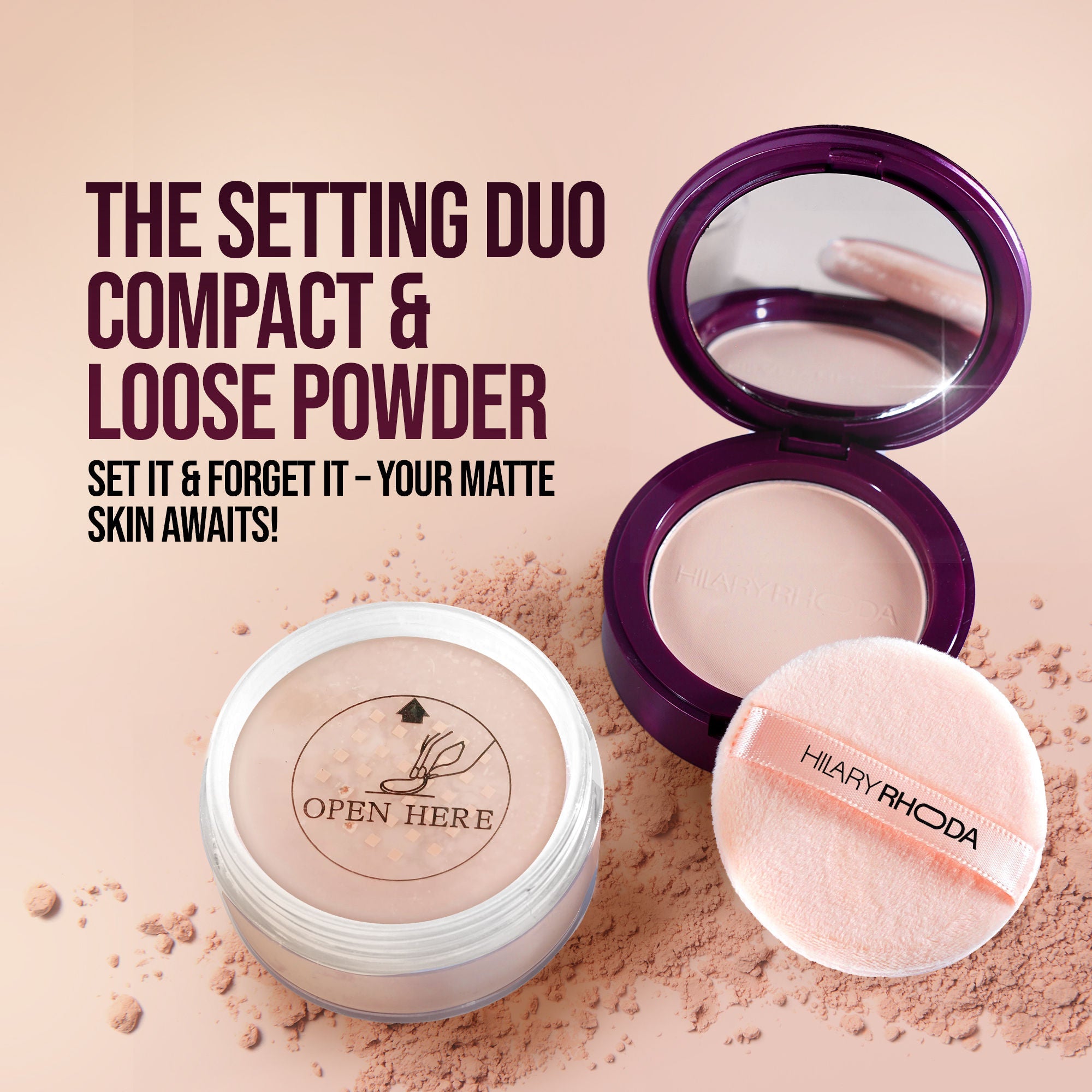 Hilary Rhoda The Setting Duo Matte Compact Powder - Sand 04
