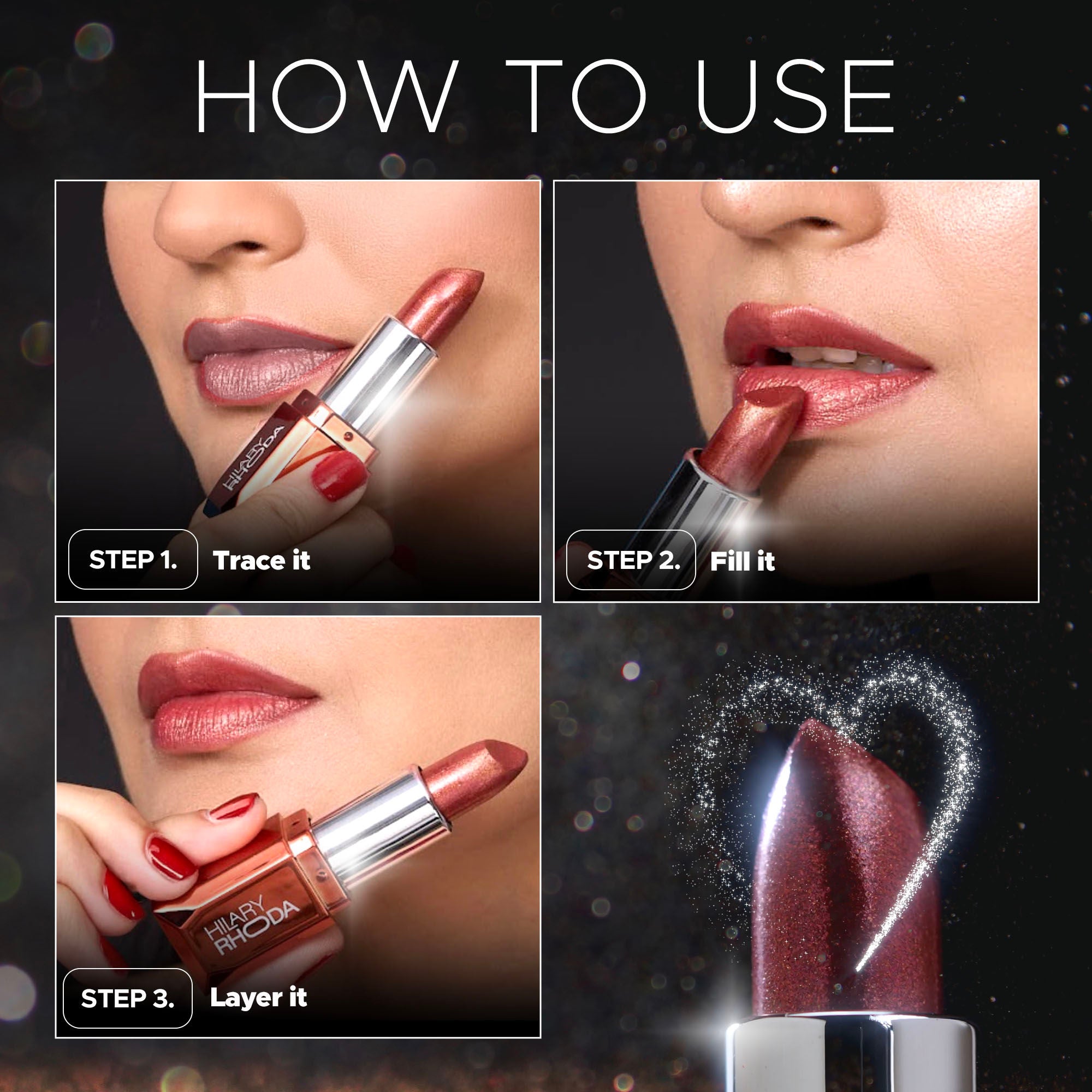 Hilary Rhoda Starlight Metallic Lipstick - Cosmic Candy 01