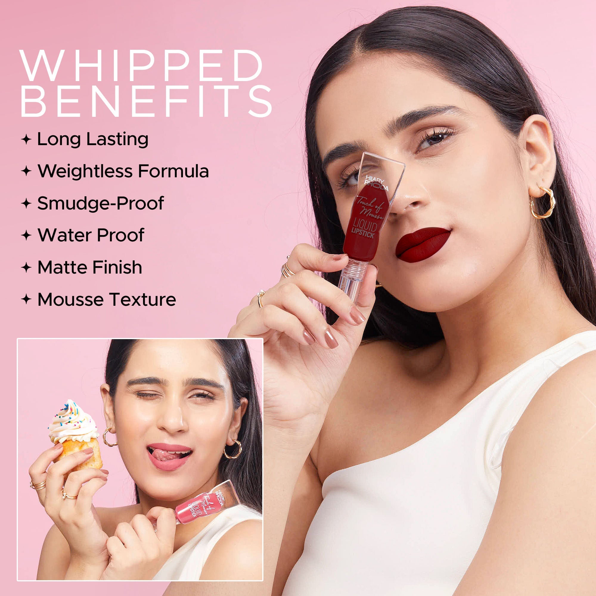 Hilary Rhoda Touch Of Mousse Waterproof Lipstick - Extra Maroon 12