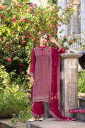 Anaita Rani Pink Embroidered Glory Silk Plazzo Suit