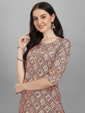 HERE&NOW Women Orange Ethnic Motifs Printed Kurta With Palazzos