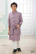 Raivat Ethnic Art Silk Embroidery Work 3 Pics Jacket Set In Onion Pink Colour