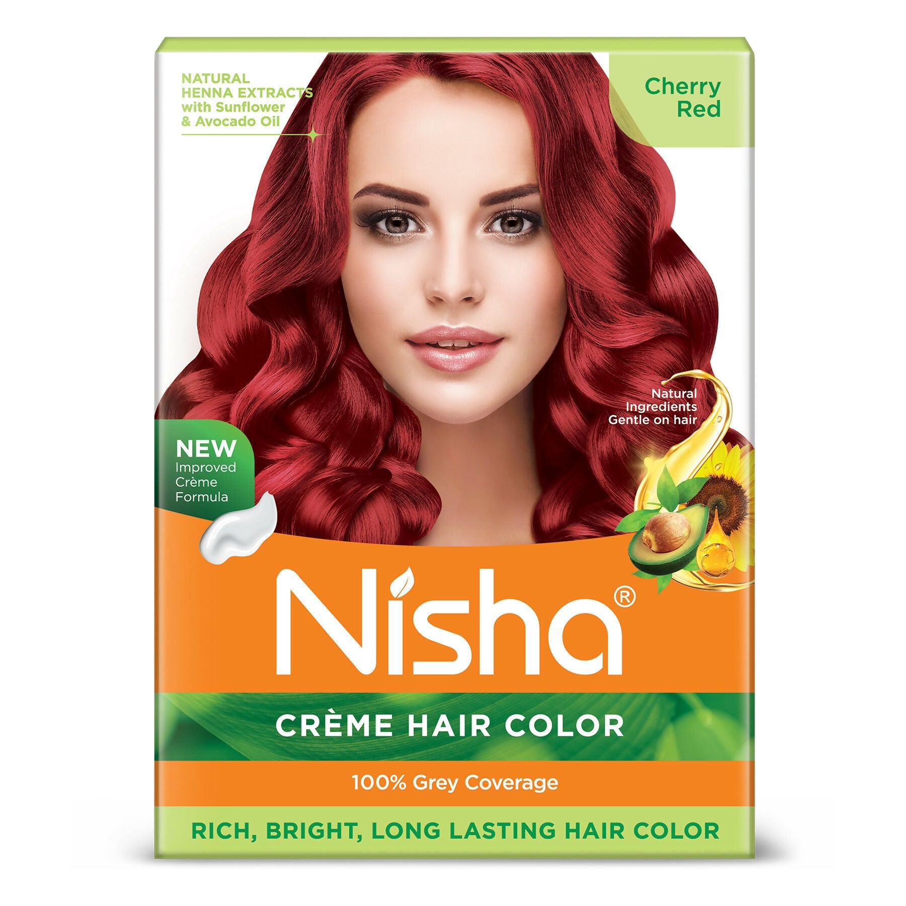 Nisha Creme Hair Color for Women - Cherry Red