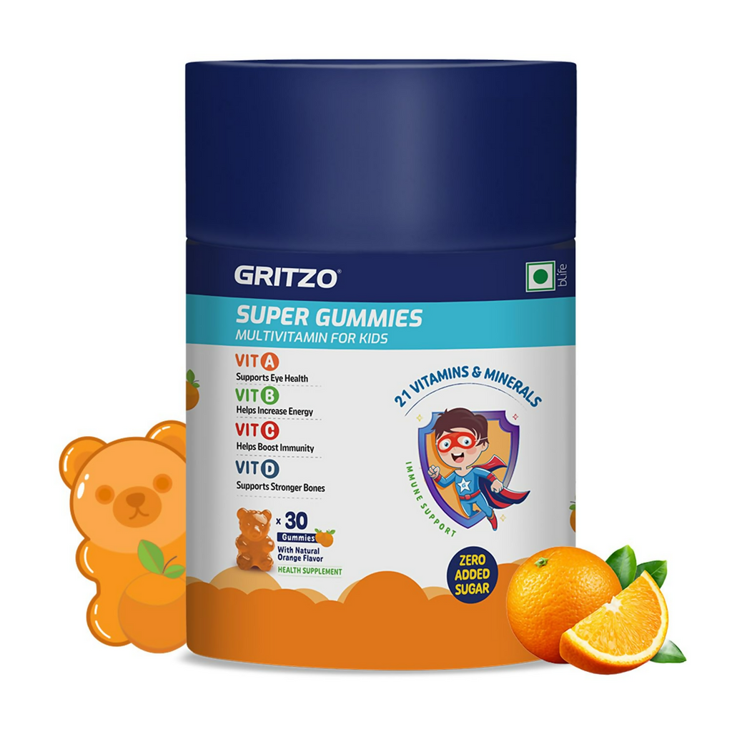 Gritzo Super Gummies, Multivitamin for Kids (Natural Orange Flavour)