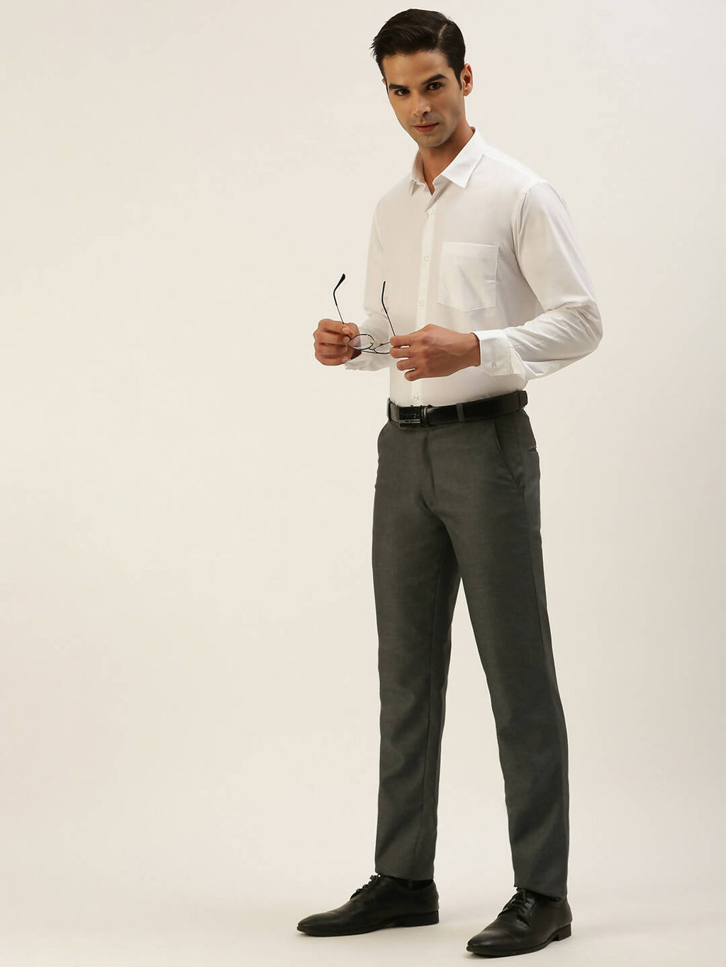 Ramraj Cotton Mens Full Sleeve Formal 100 % Cotton White Shirt