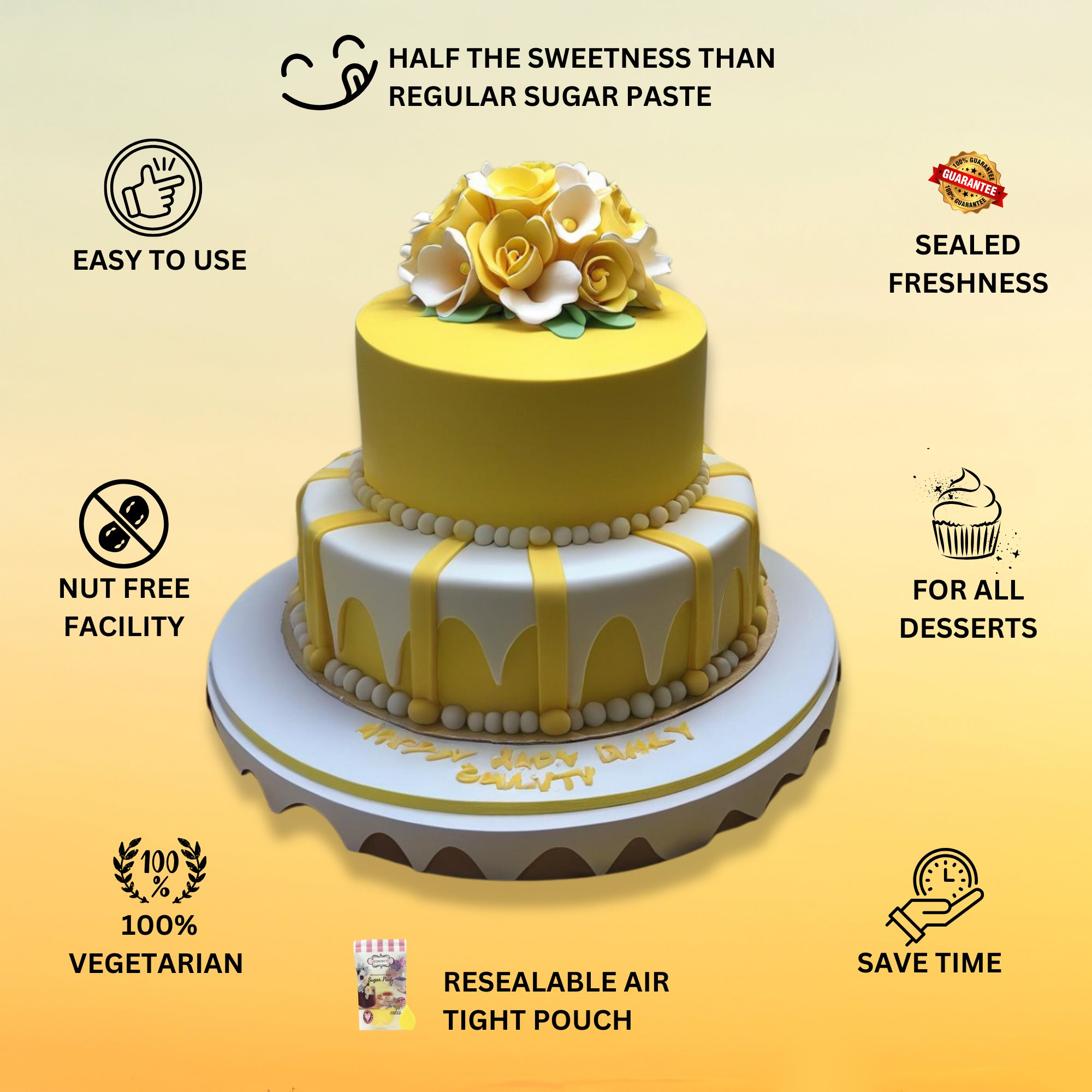 Confect Sunshine Yellow Fondant | Edible Sugarpaste