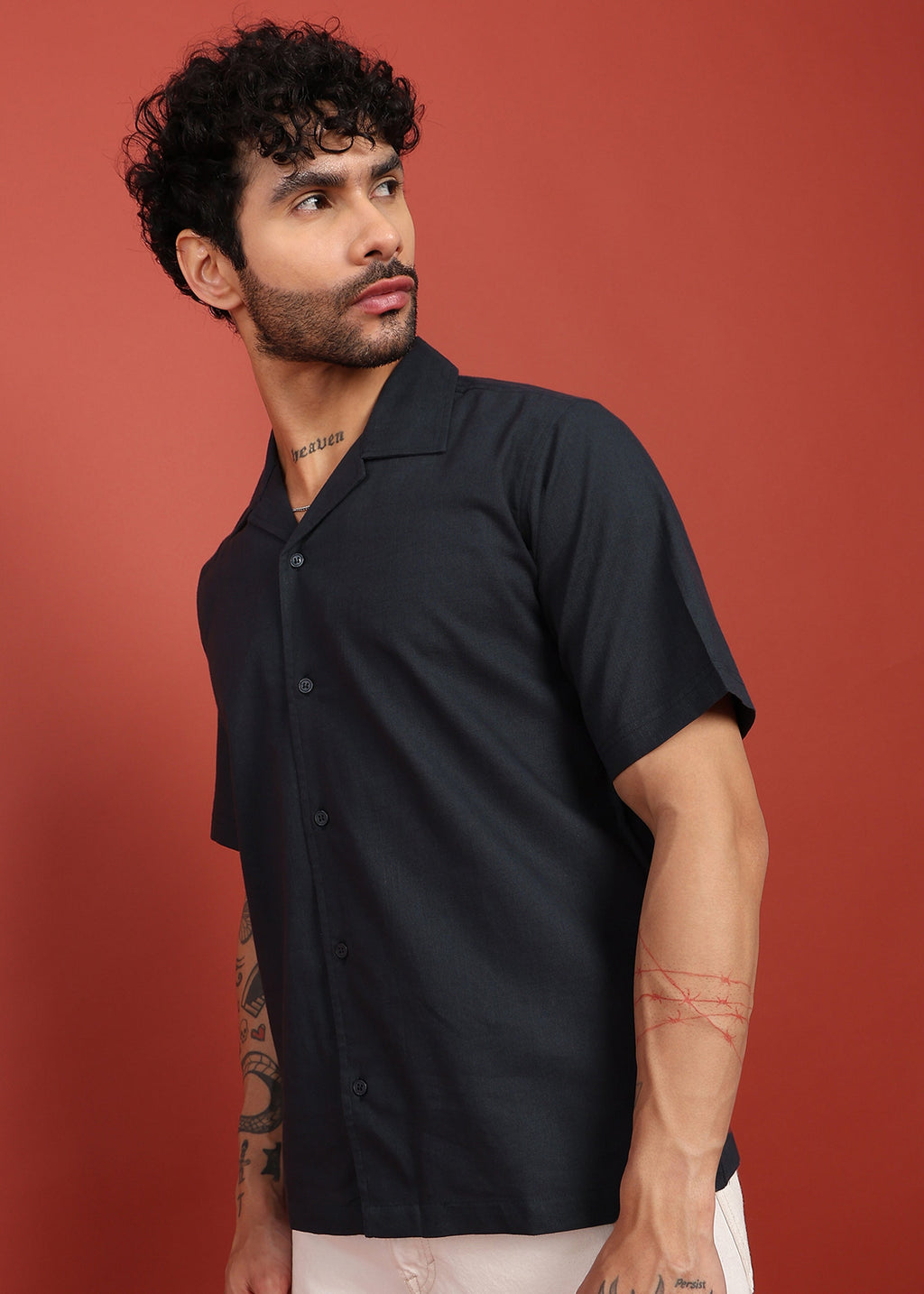 Fabmade Midnight Ease Open-Collar Shirt