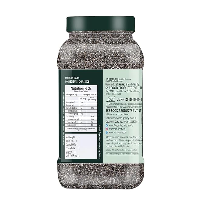 Yum Yum Raw Chia Seeds Jar