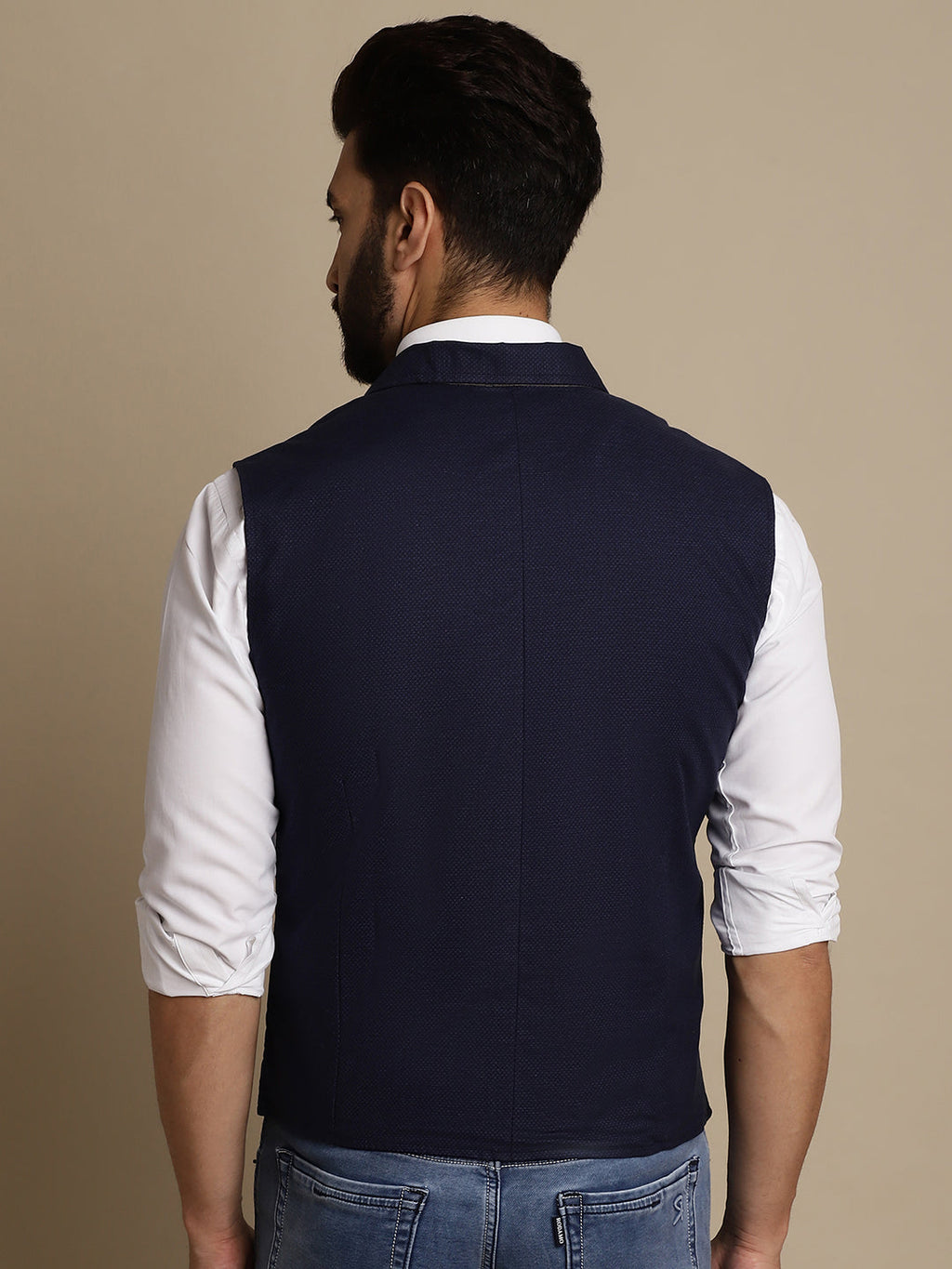 Even Apparels Men's Blue Waistcoat with Notched Lapel