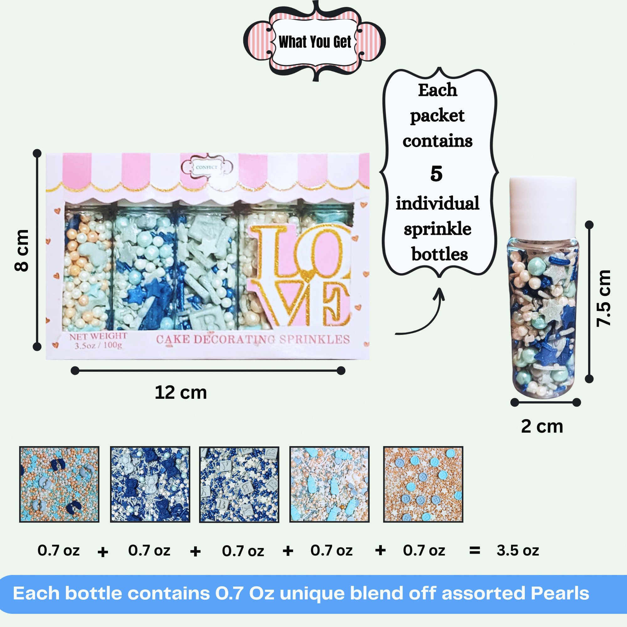 Confect Boys Baby Shower Sprinkles | Gender Reveal Sprinkles