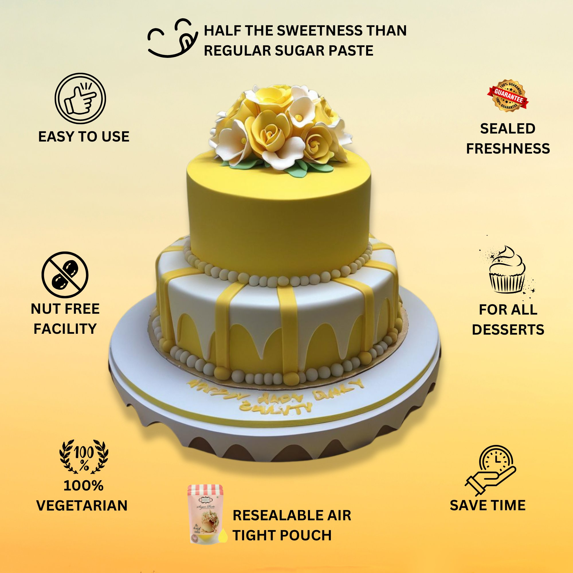 Confect Sunshine Yellow Fondant | Edible Sugarpaste