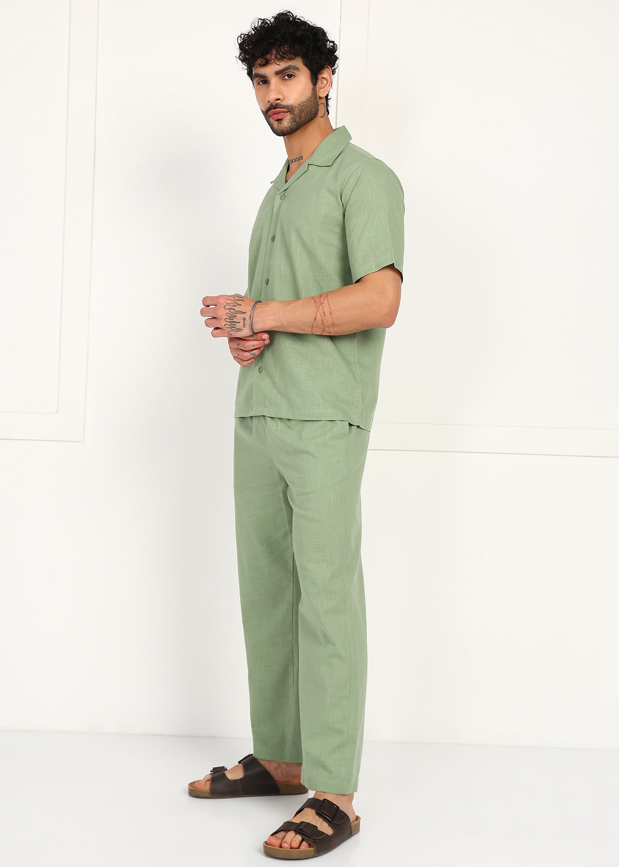 Fabmade Sage Flow Linen Co-Ord Set