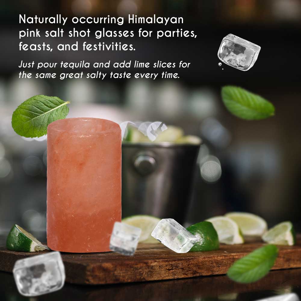 Himalayan Pink Salt Shot Glass by Pride of India – Tequila Holder – Premium Quality/Handcrafted – 100% Food Grade – Good for Parties & Gatherings – Easy to Use – Thermal Retention Capacity
