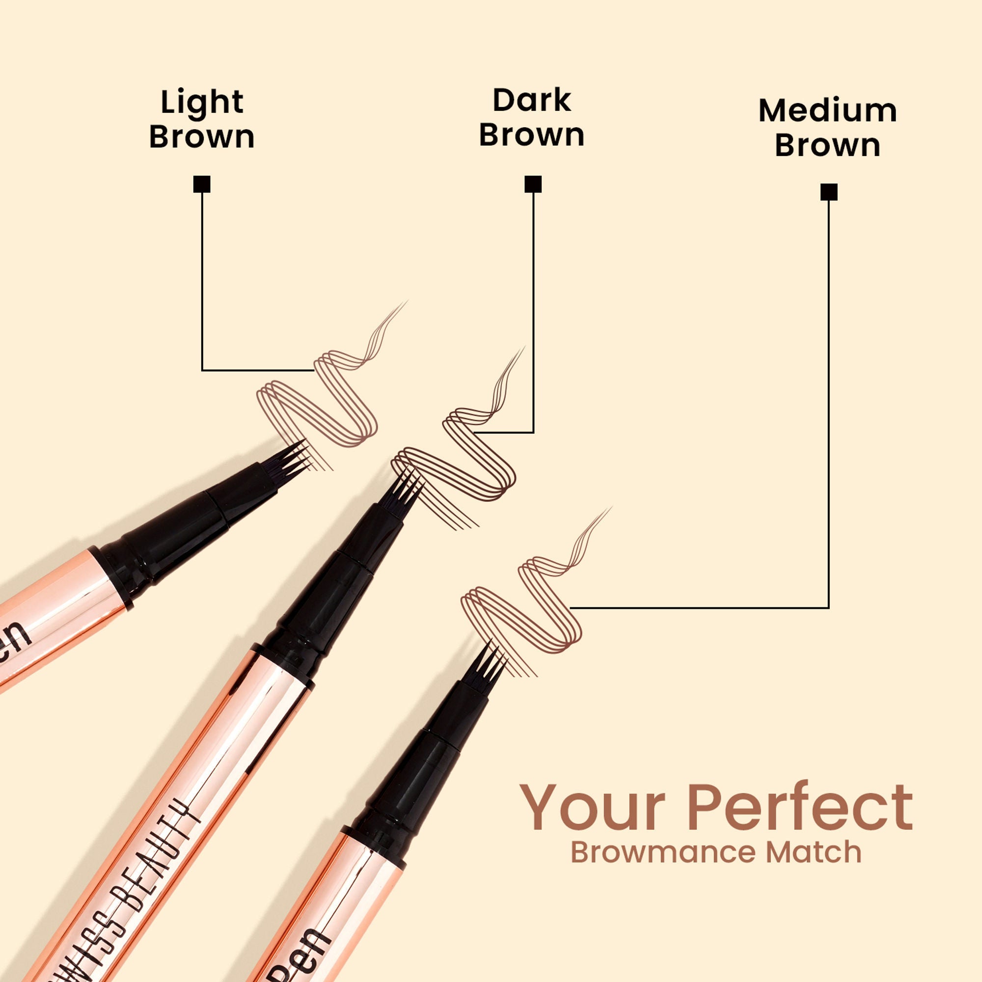 Swiss Beauty Browmance Pen Fills In Sparse Hair For 8-Hour Stay - 1 Light Brown