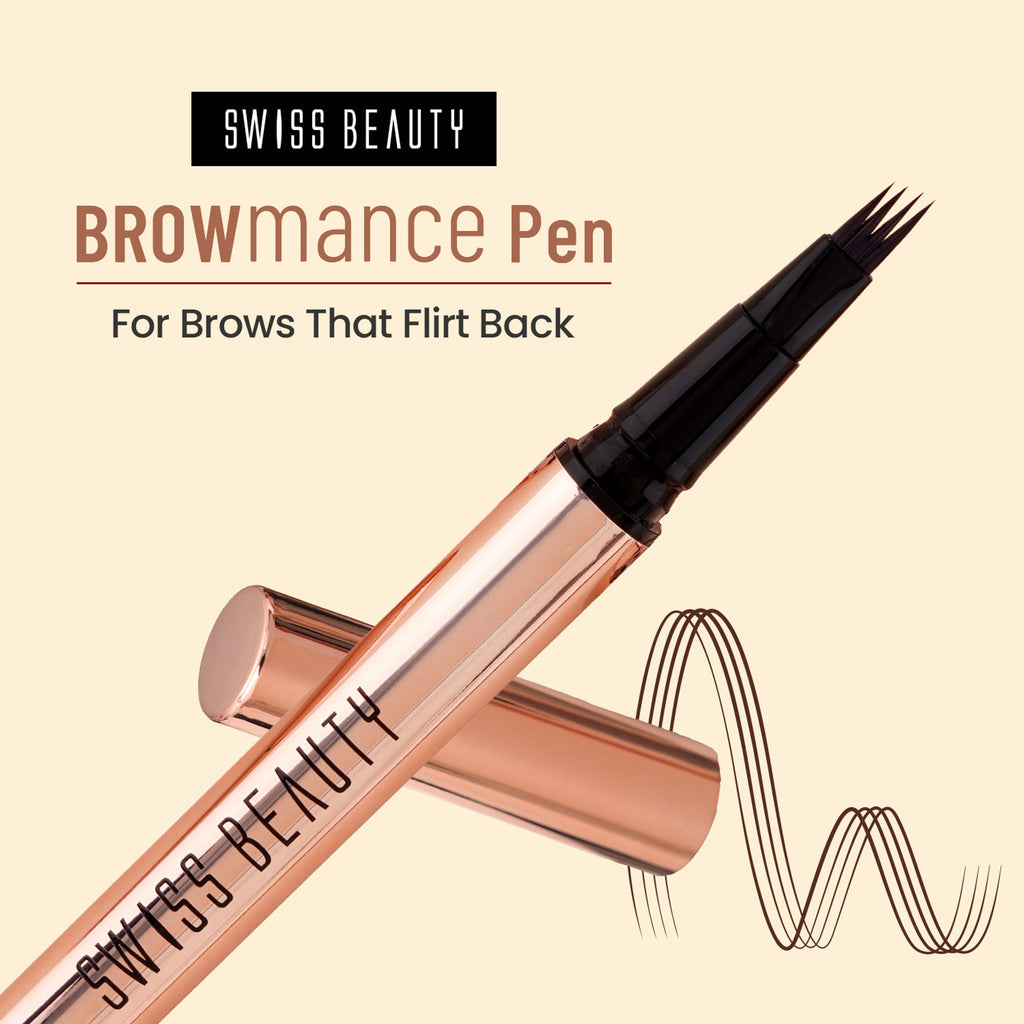 Swiss Beauty Browmance Pen Fills In Sparse Hair For 8-Hour Stay - 3 Dark Brown