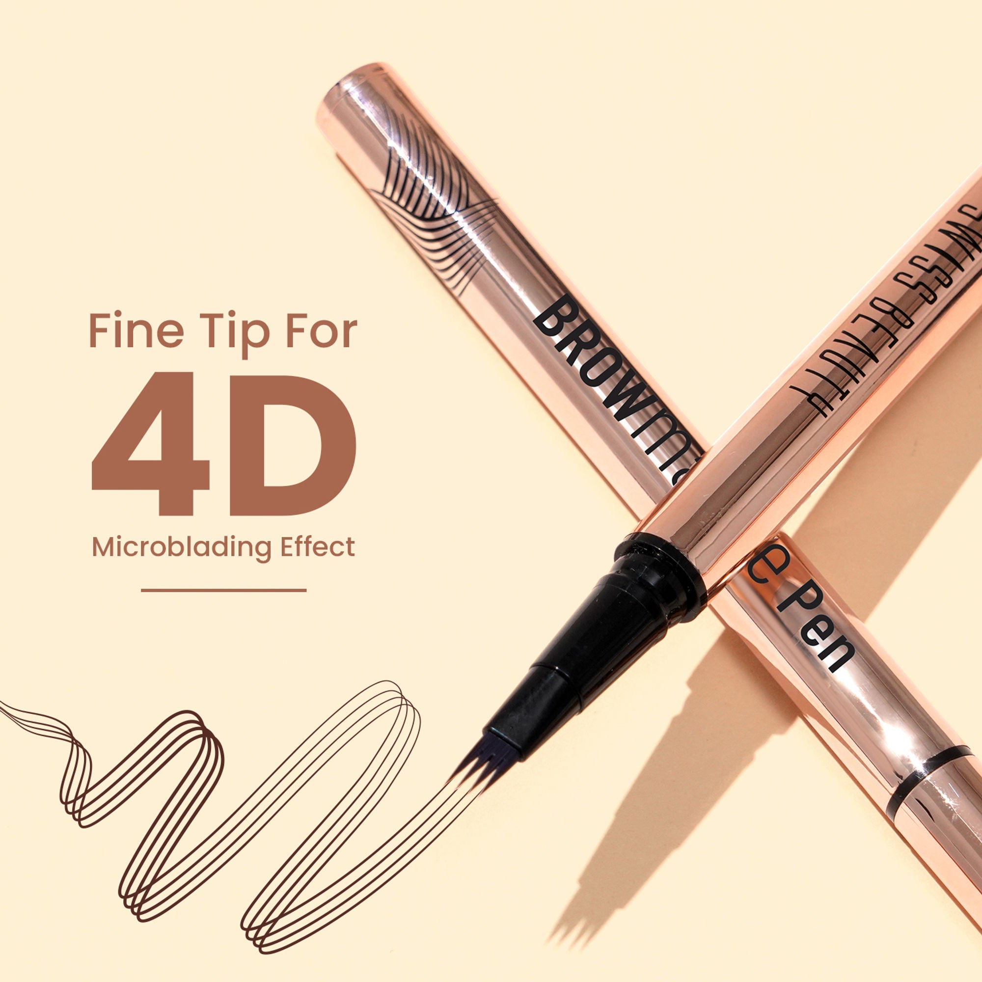 Swiss Beauty Browmance Pen Fills In Sparse Hair For 8-Hour Stay - 3 Dark Brown