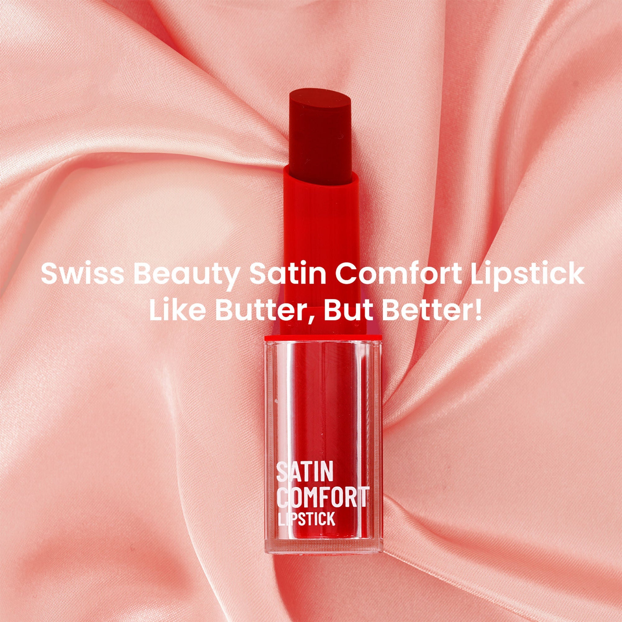 Swiss Beauty Satin Comfort Smooth Glide, Highly Pigmented , Ultra Hydrating Lipstick - 1 Barely Nude