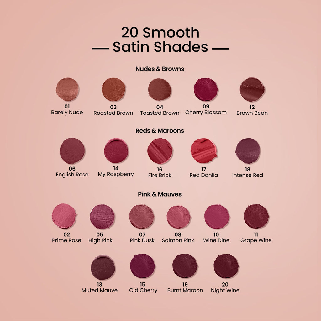 Swiss Beauty Satin Comfort Smooth Glide, Highly Pigmented , Ultra Hydrating Lipstick - 1 Barely Nude