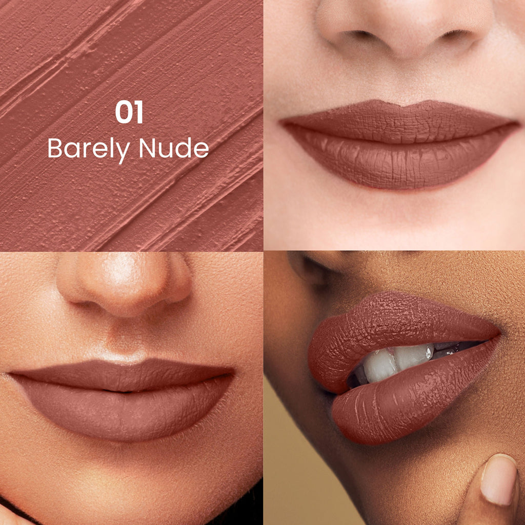 Swiss Beauty Satin Comfort Smooth Glide, Highly Pigmented , Ultra Hydrating Lipstick - 1 Barely Nude