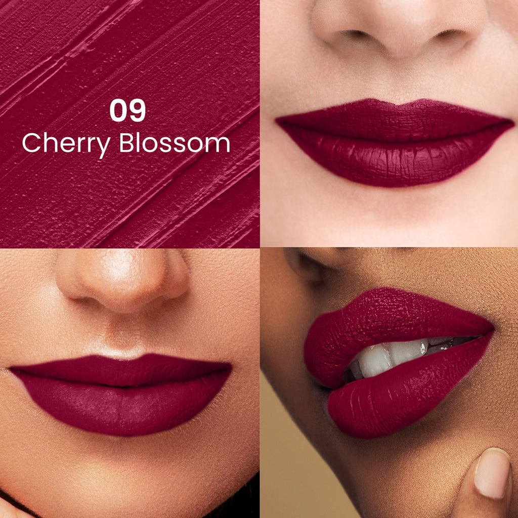 Swiss Beauty Satin Comfort Smooth Glide, Highly Pigmented , Ultra Hydrating Lipstick - 9 Cherry Blossom