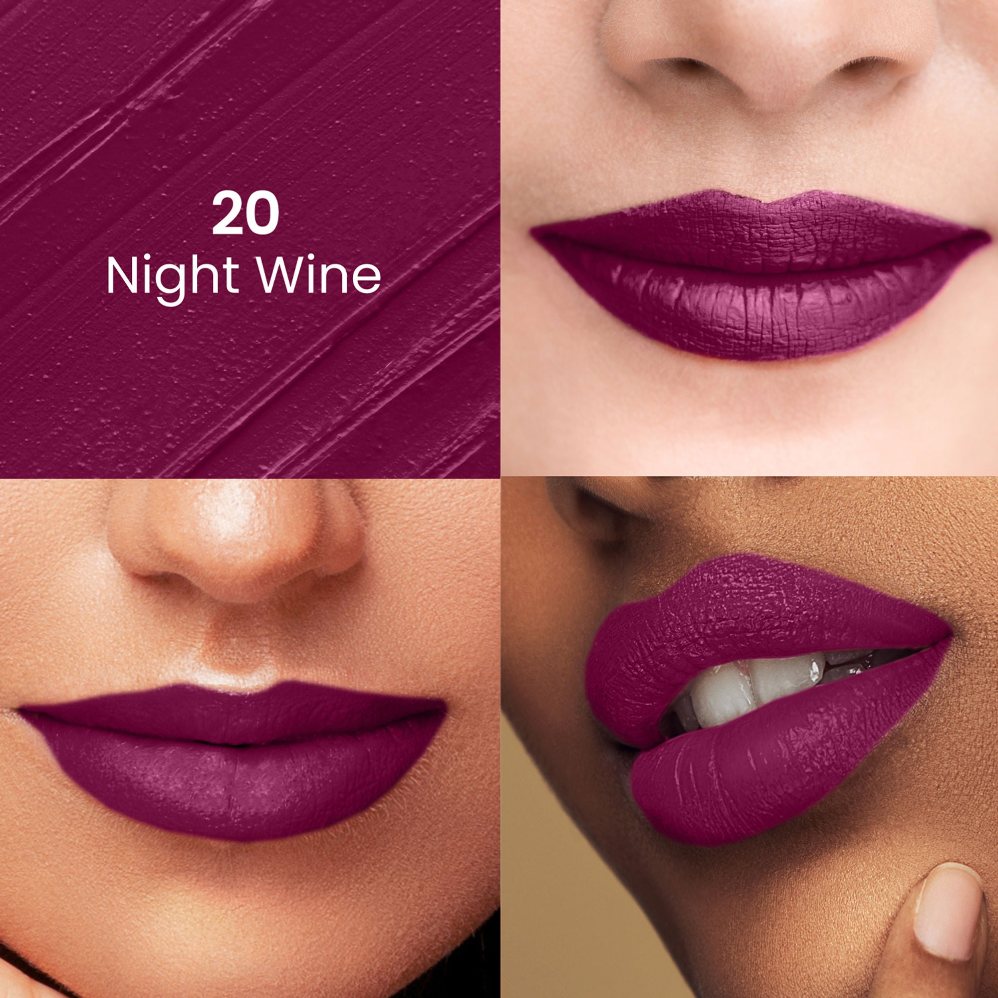Swiss Beauty Satin Comfort Smooth Glide, Highly Pigmented , Ultra Hydrating Lipstick - 20 Night Wine