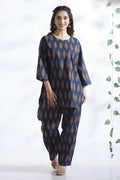 Breathables Blue Butta Cotton Kurta & Pant Co-Ord Set