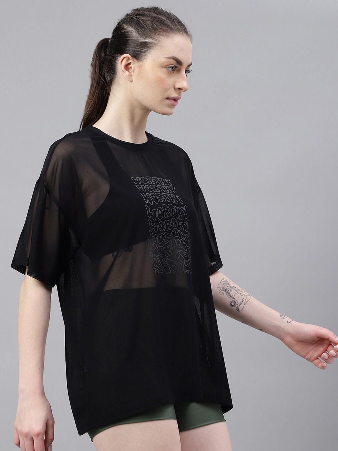 MKH Typography Printed Dri FIT Relaxed Fit Sports T-shirt