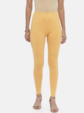 Souchii Beige Solid Slim-Fit Ankle-Length Leggings