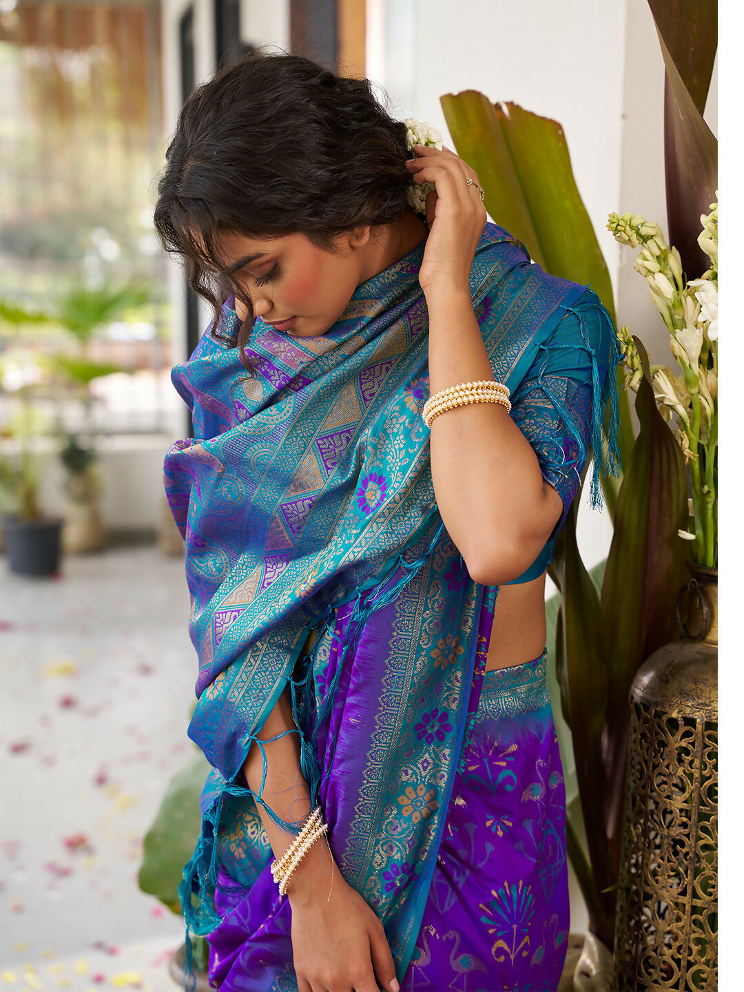 Shree Shyam Fashion Violet Soft Silk Saree