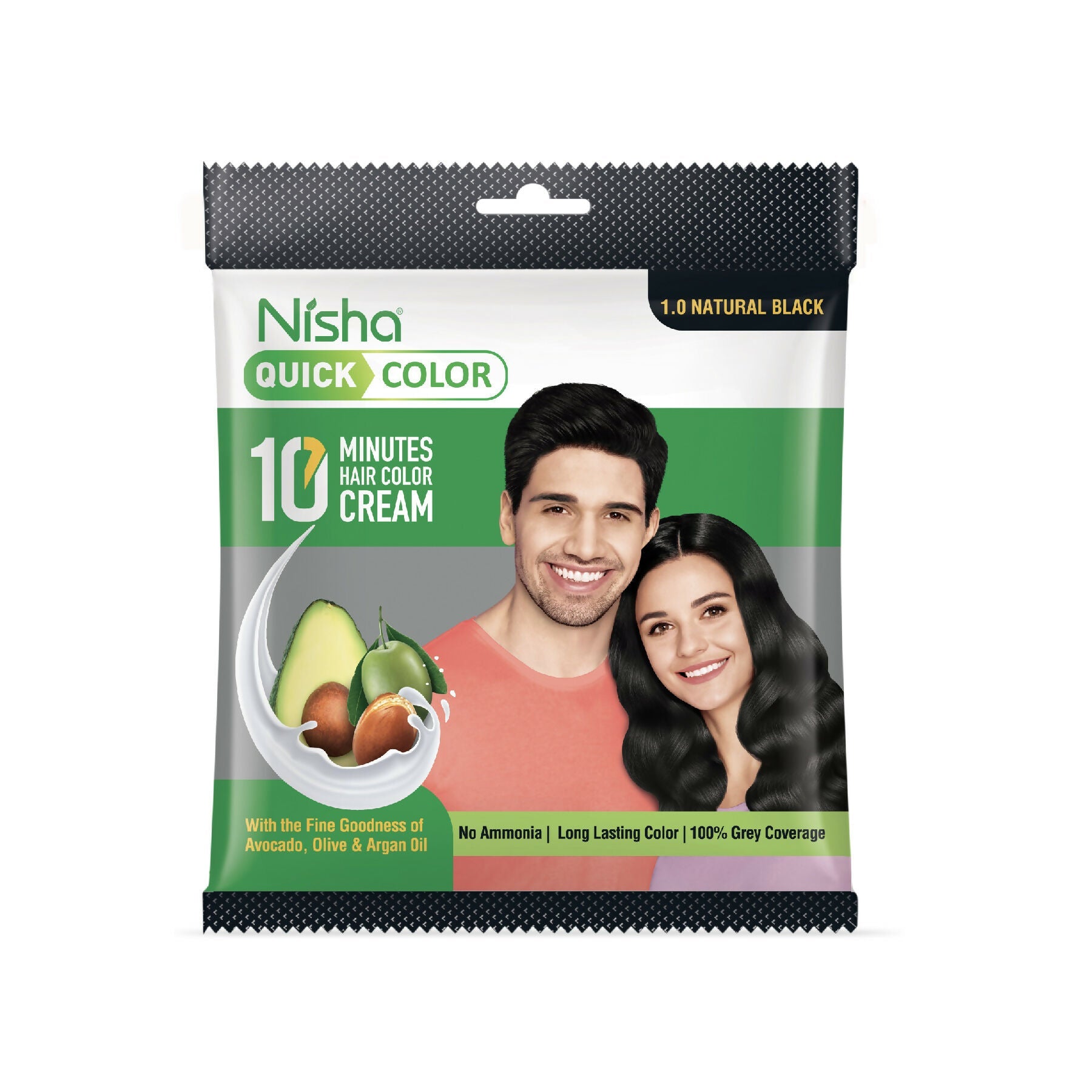 Nisha Hair Colour for Women & Men - 1.0 Natural Black