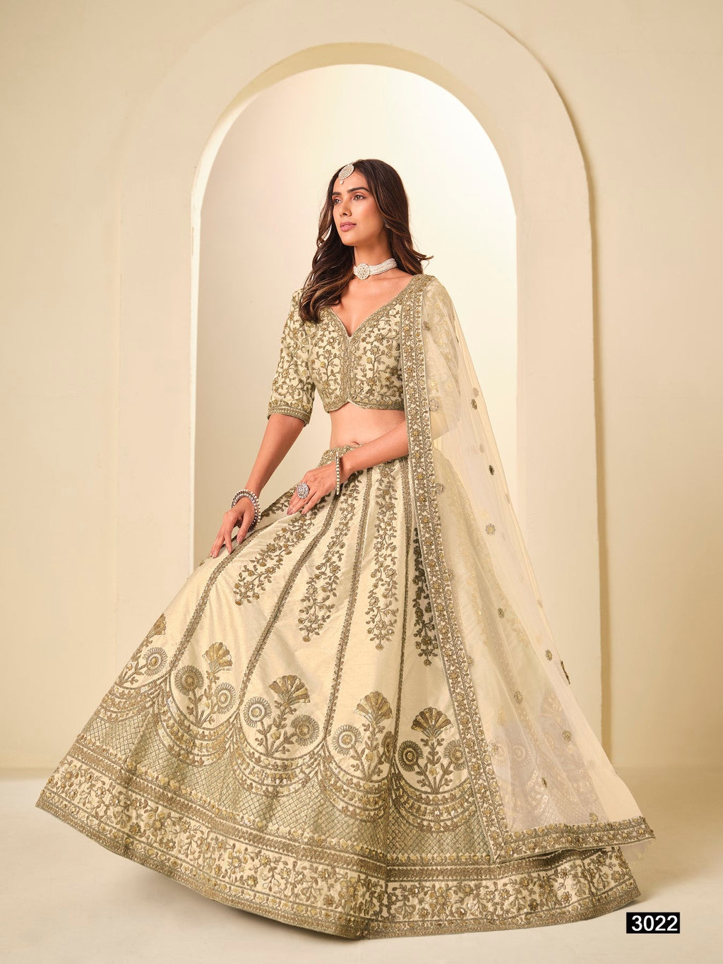 Anaita White Art Silk Lehenga Choli With Heavy Embroidery Work