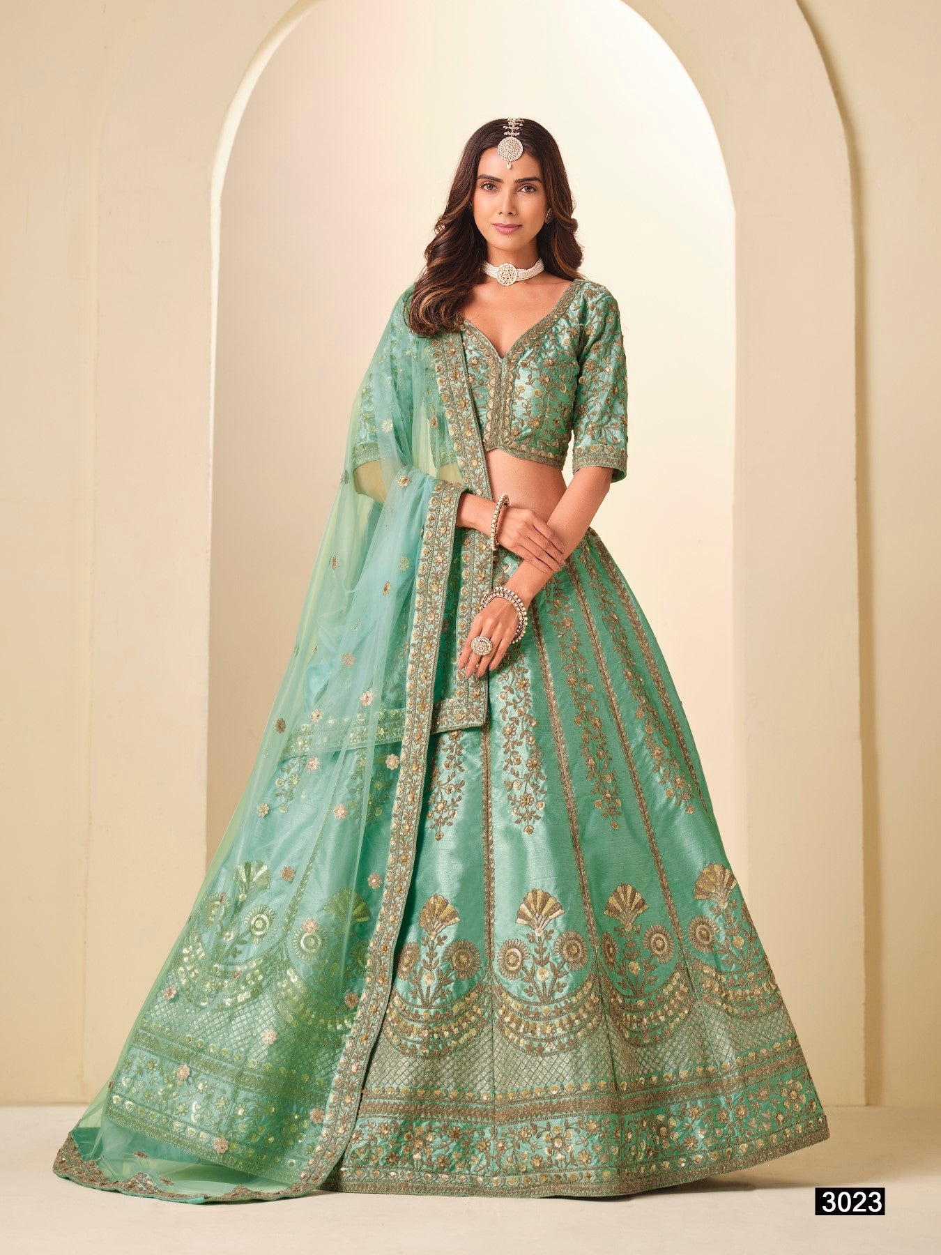 Anaita Sea Green Art Silk Lehenga Choli With Heavy Embroidery Work