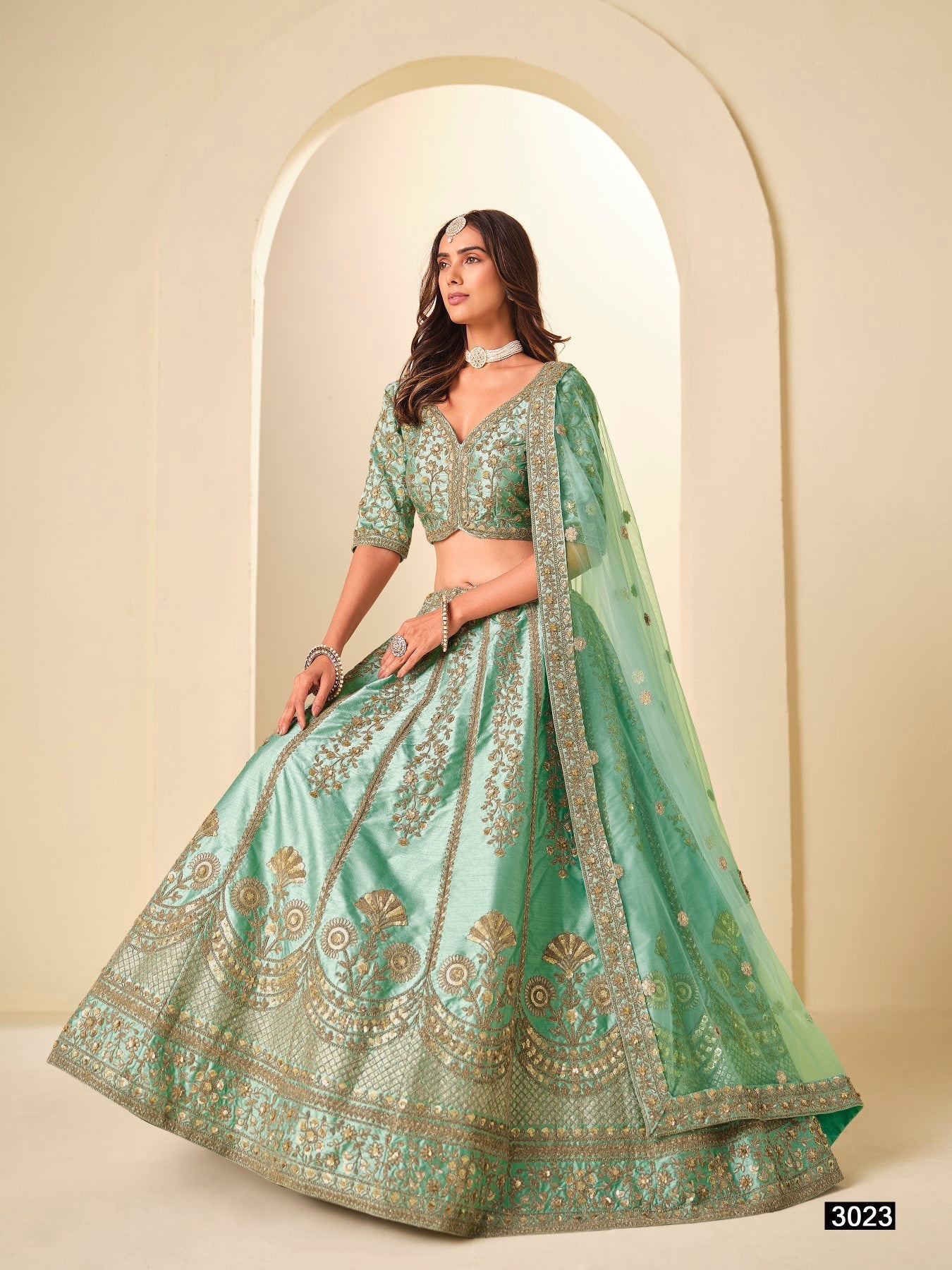 Anaita Sea Green Art Silk Lehenga Choli With Heavy Embroidery Work