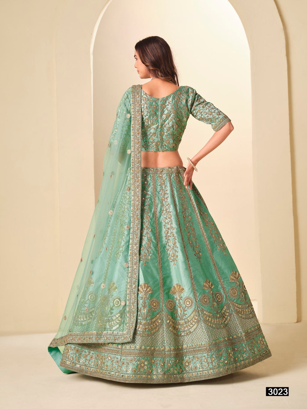Anaita Sea Green Art Silk Lehenga Choli With Heavy Embroidery Work