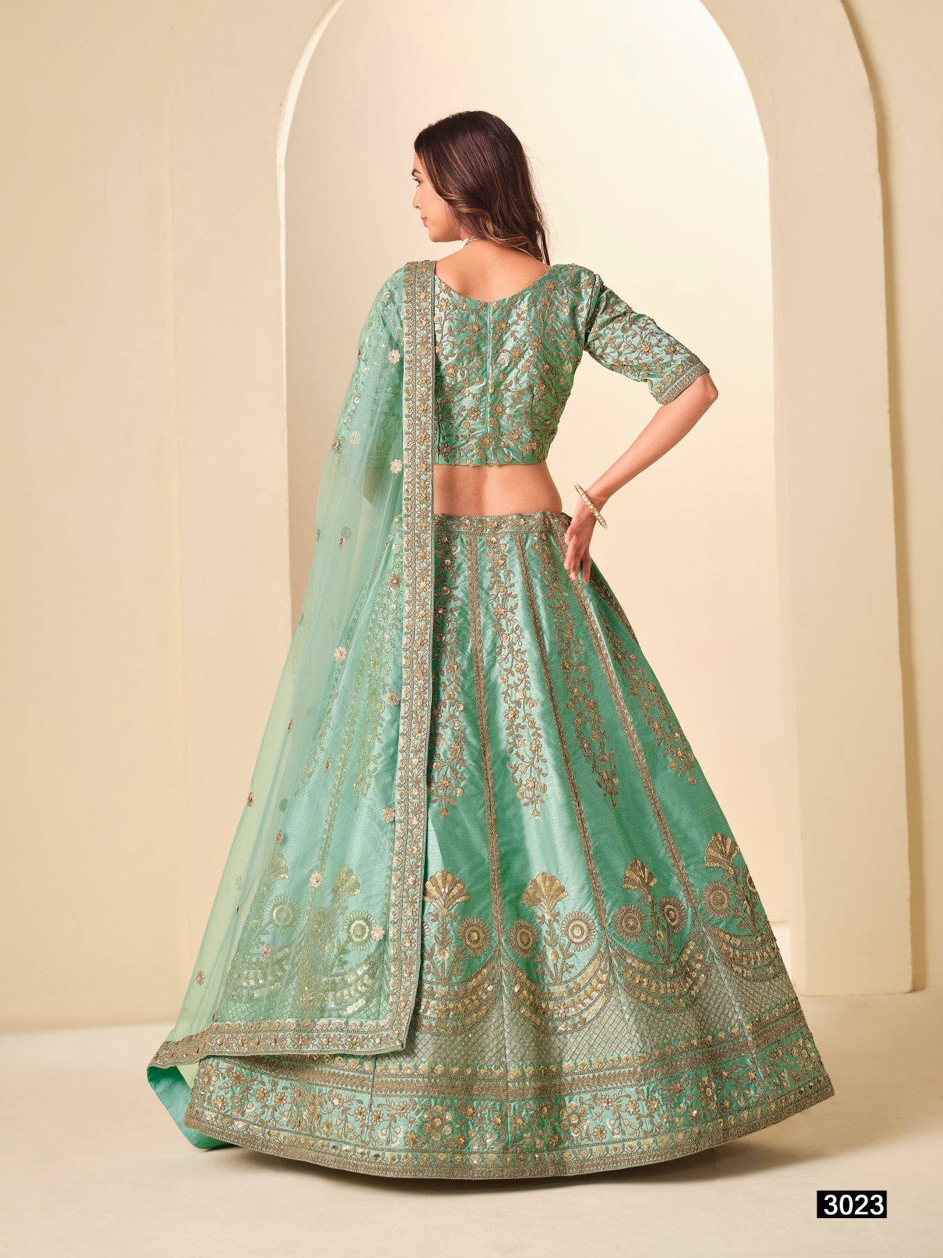 Anaita Sea Green Art Silk Lehenga Choli With Heavy Embroidery Work