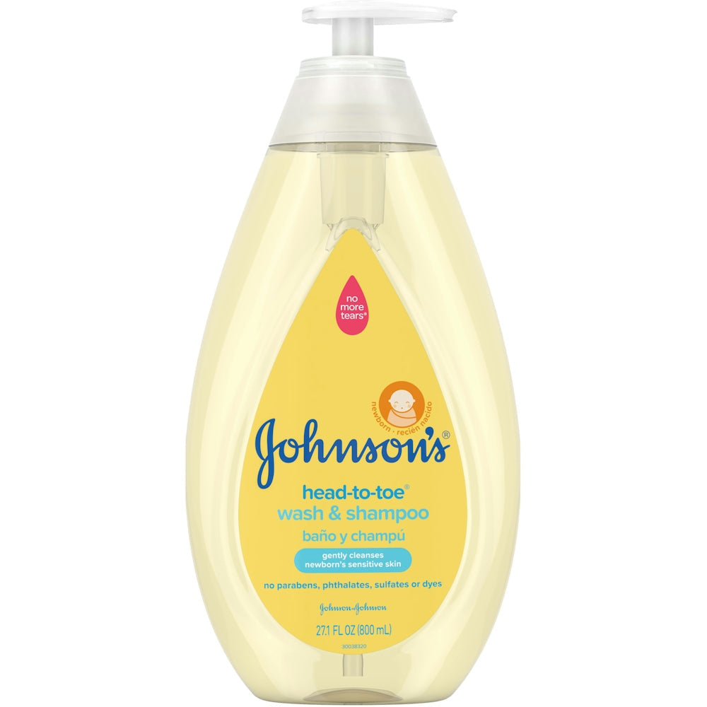 Johnson's Head-To-Toe Gentle Tear-Free Baby & Newborn Wash & Shampoo, 27.1 Fl Oz
