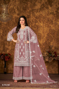Anaita Purple Embroidered Net Plazzo Suit