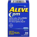 Aleve PM Nighttime Pain Reliever & Sleep Aid, 220mg Naproxen Sodium, 20 Count Caplets