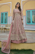 Anaita Peach Silk Anarkali Suit With Embroidery & Sequins Work