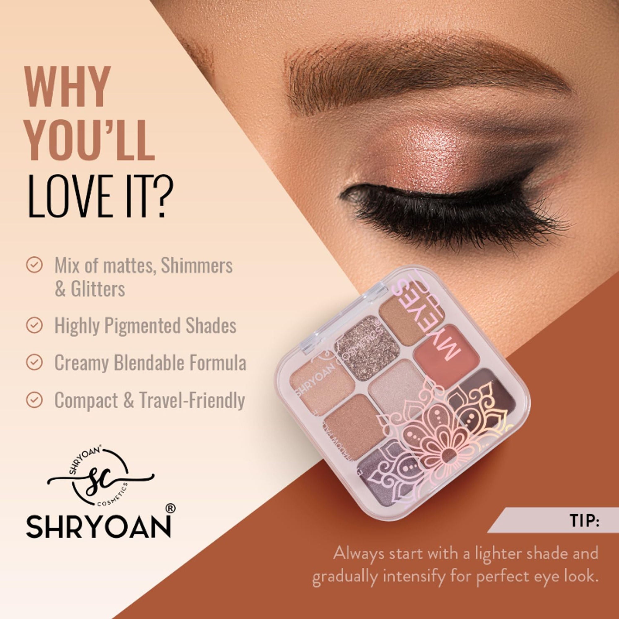 Shryoan Long Lasting My Eyes Up Matte & Shimmer Eyeshadow Palette - 1