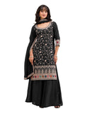 Anaita Black Vichitra Suit With Heavy Embroidery Work
