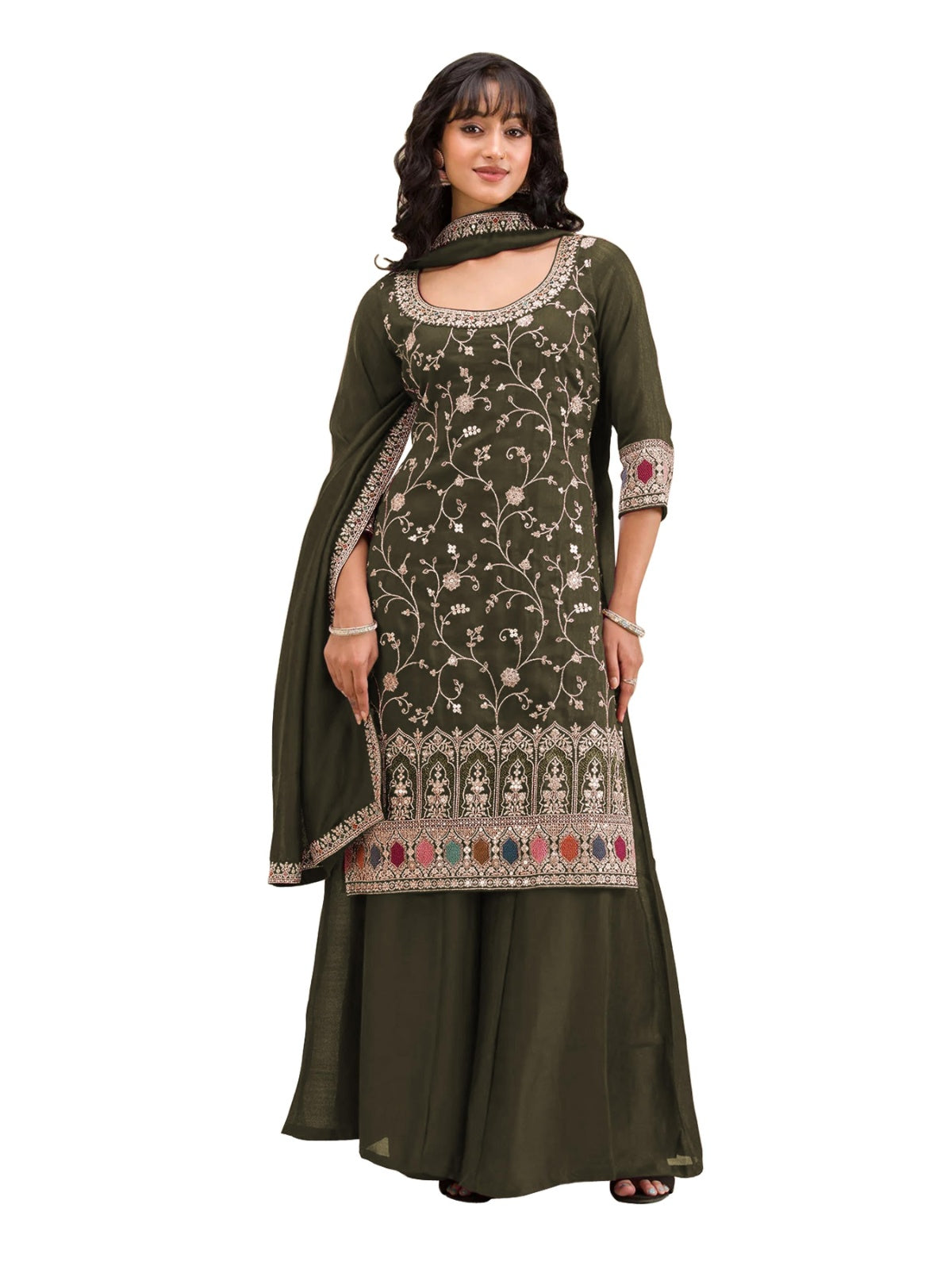 Anaita Mehendi Vichitra Suit With Heavy Embroidery Work