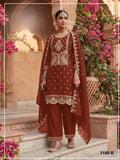 Anaita Orange Vichitra Silk Suit with Embroidery & Sequence Work