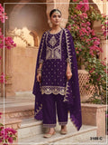 Anaita Purple Vichitra Silk Suit with Embroidery & Sequence Work