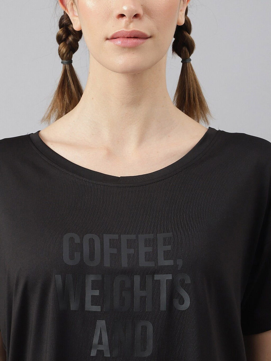 MKH Women Typography Printed Drop-Shoulder Sleeves Dri-FIT Sports T-shirt