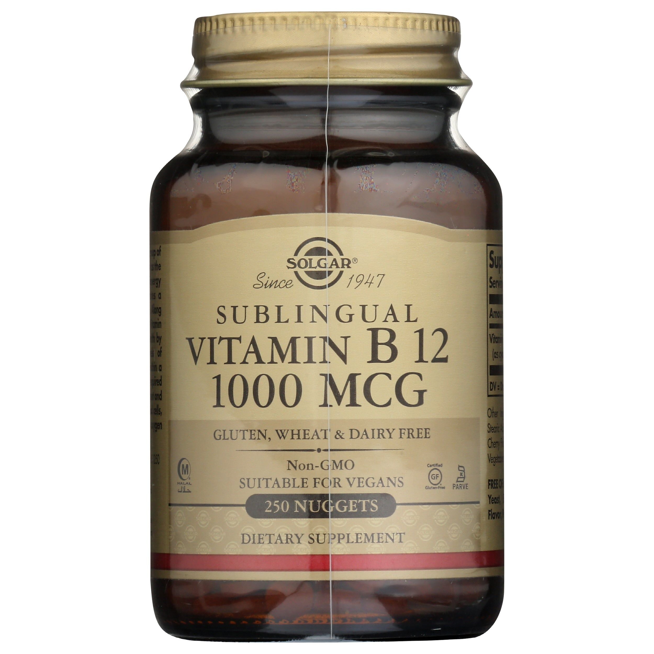Solgar Sublingual Vitamin B12, 1,000 Mcg, 250 Nuggets